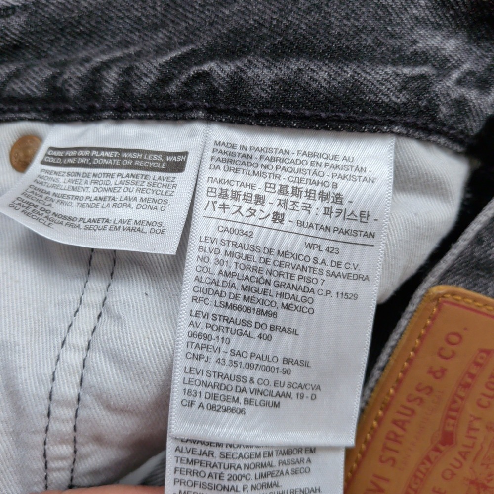 Levis Premium 501 93 Mens Washed Black Gray Denim Cut Off Shorts Size 36 - Picture 3 of 12